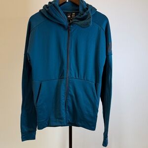 adidas Teal Lightweight Hooded Full-Zip Jacket. Size S